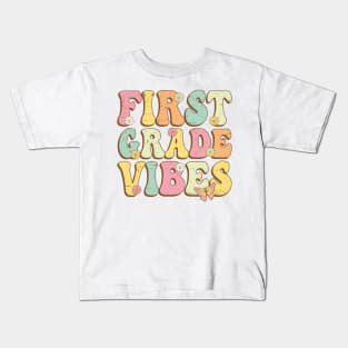 First Grade Vibes , 1st Grade Vibes , back to school Retro Vintage Kids T-Shirt